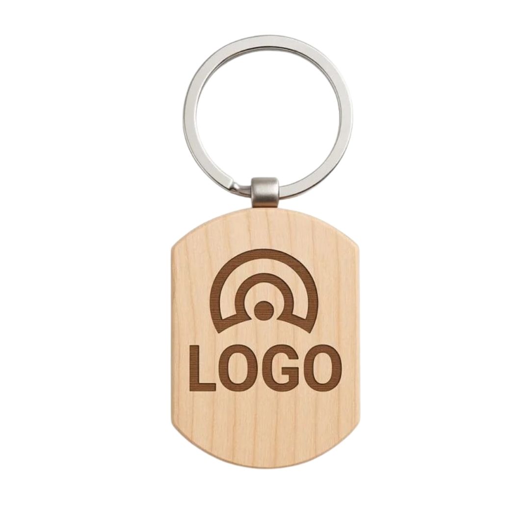 Custom Eco-Friendly Wooden Keyring with Logo